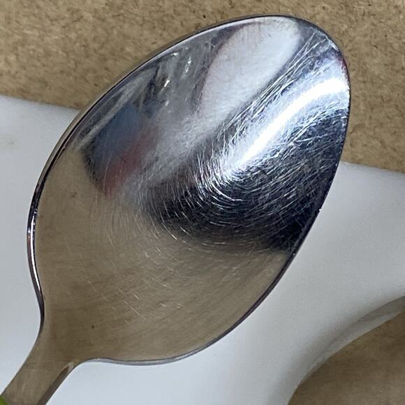 Vtg Imperial Stainless Flatware Spoons 1971 Avocado Green Mcm USA 8 Pc - Picture 8 of 9